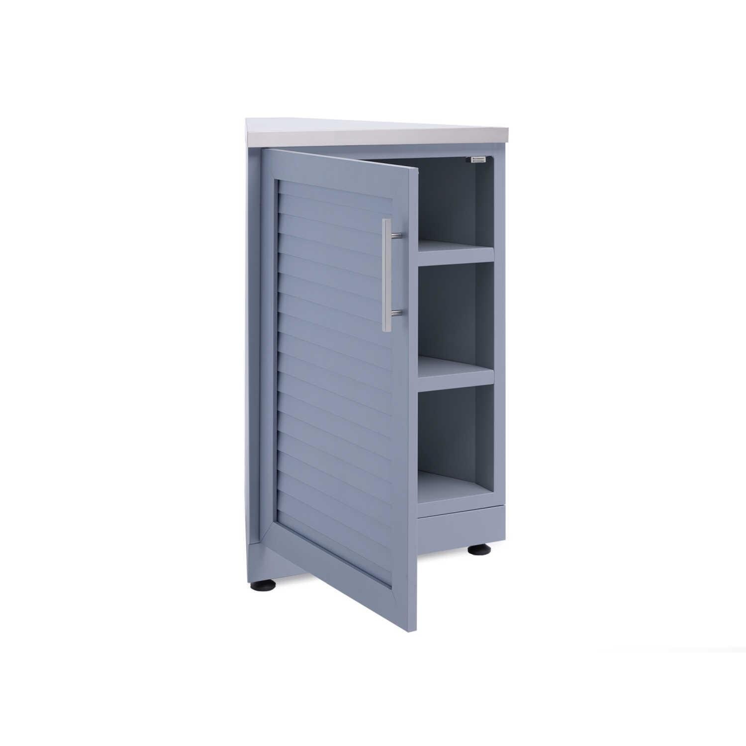 NewAge Outdoor Kitchen Coastal Gray Aluminum 45 Degree Corner Cabinets - Interior View thumbnail