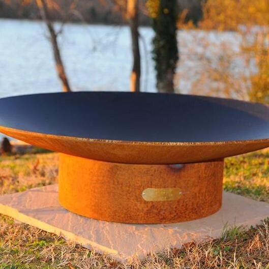 Asia 48 Inch Round Steel Wood Burning Fire Bowl in Steel by Fire Pit Art