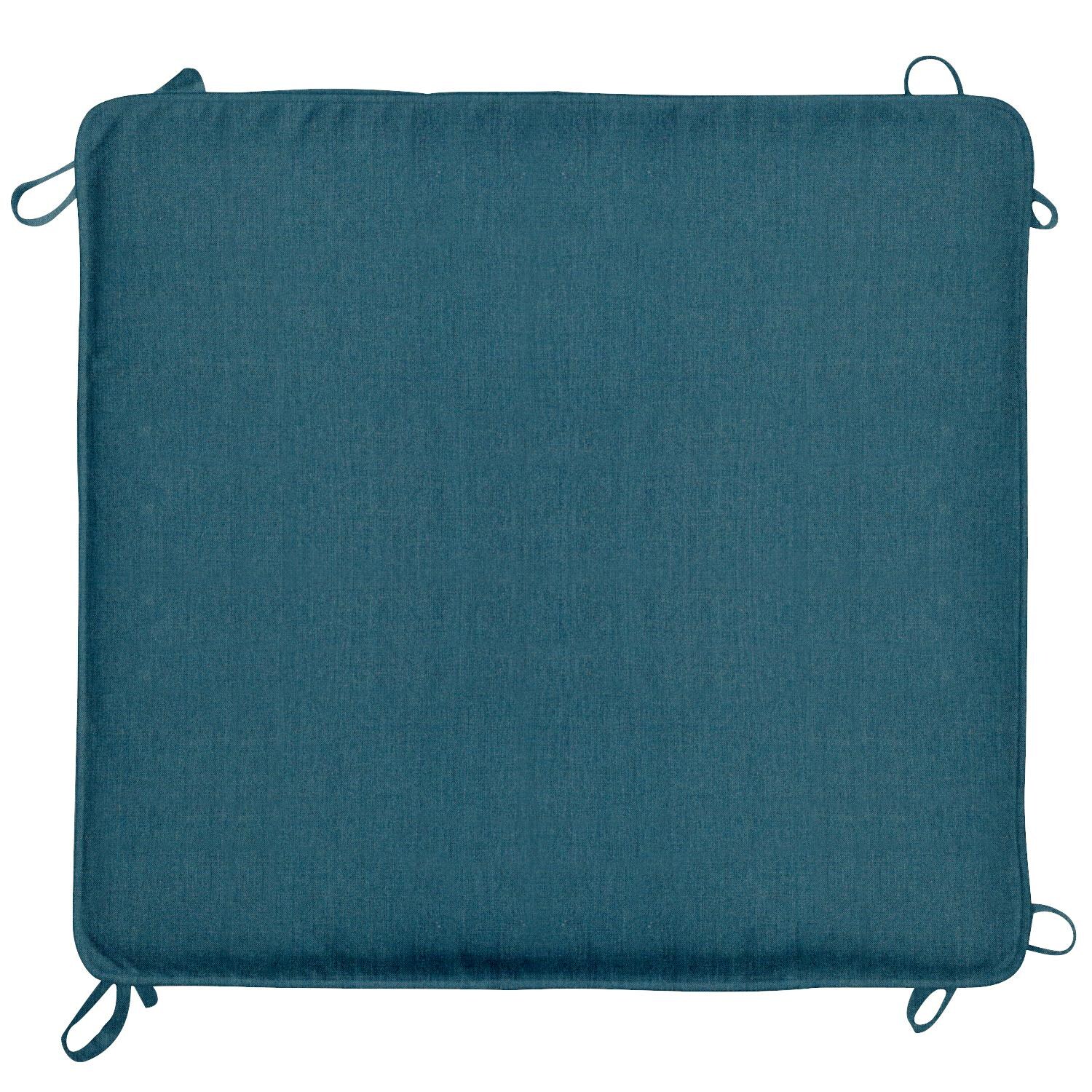 Sunbrella Cast Lagoon Small Outdoor Replacement Ottoman Cushion W/ Piping By UltimatePatio.com - Top View thumbnail