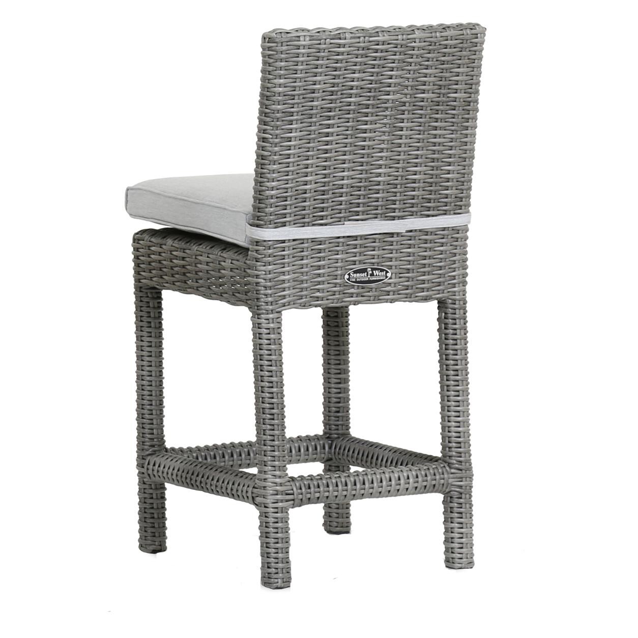 Emerald II Wicker Patio Bar Stool -Back View thumbnail