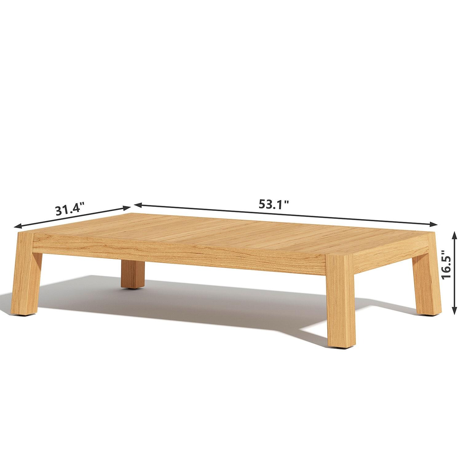 Willow Bay 53 Inch Teak Coffee Table by Lakeview Outdoor Designs - Dimensions - Diagram thumbnail