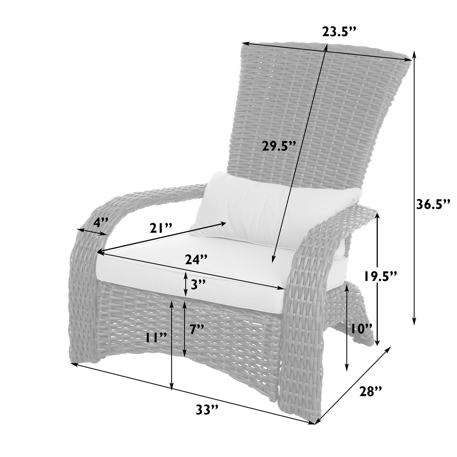 Regina Bay Outdoor Wicker Chair by Ultimate Patio - Dimensional thumbnail