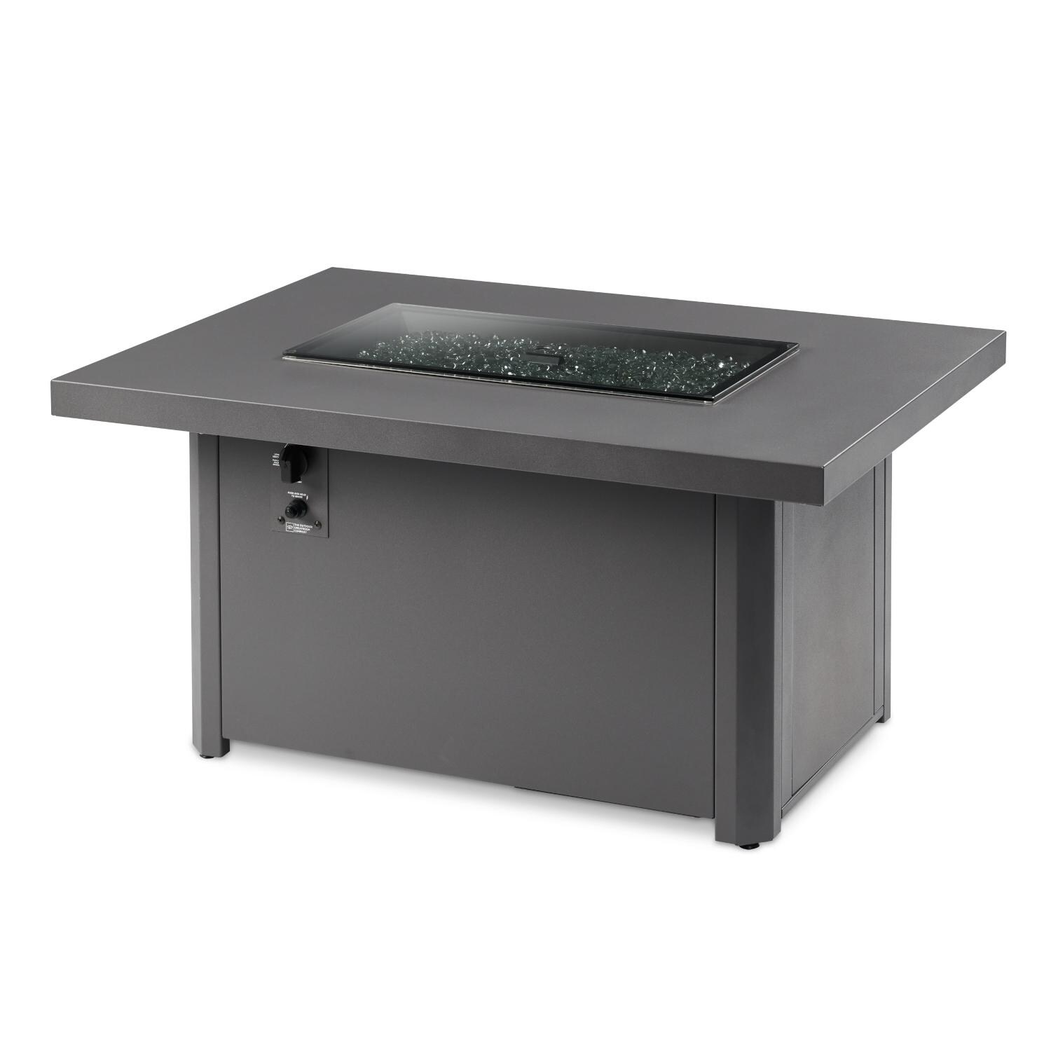 The Outdoor GreatRoom Company CAD-1224-GRY-NG Caden 44-Inch Rectangular Natural Gas Fire Pit Table w/ 24-Inch Crystal Fire Burner - Cover thumbnail