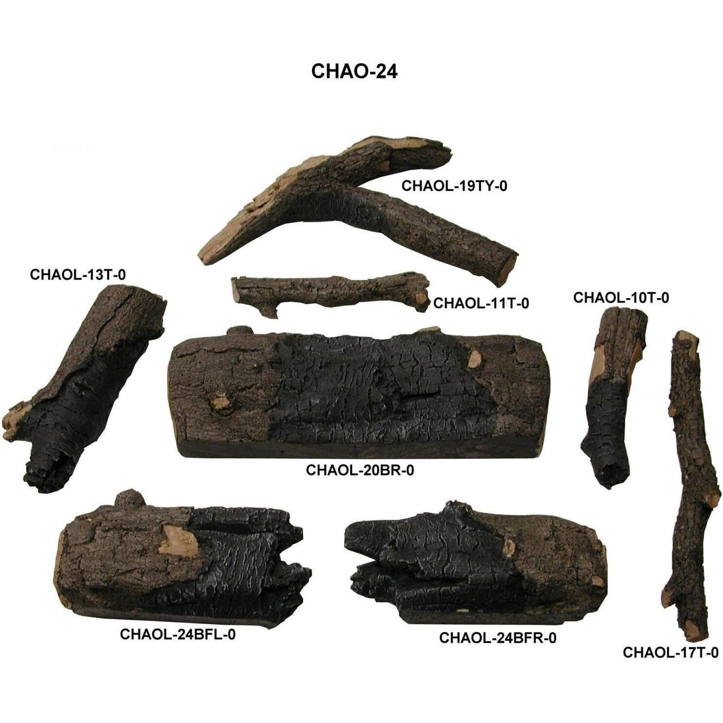 Peterson Real Fyre 24-Inch Charred American Oak Log Breakdown thumbnail