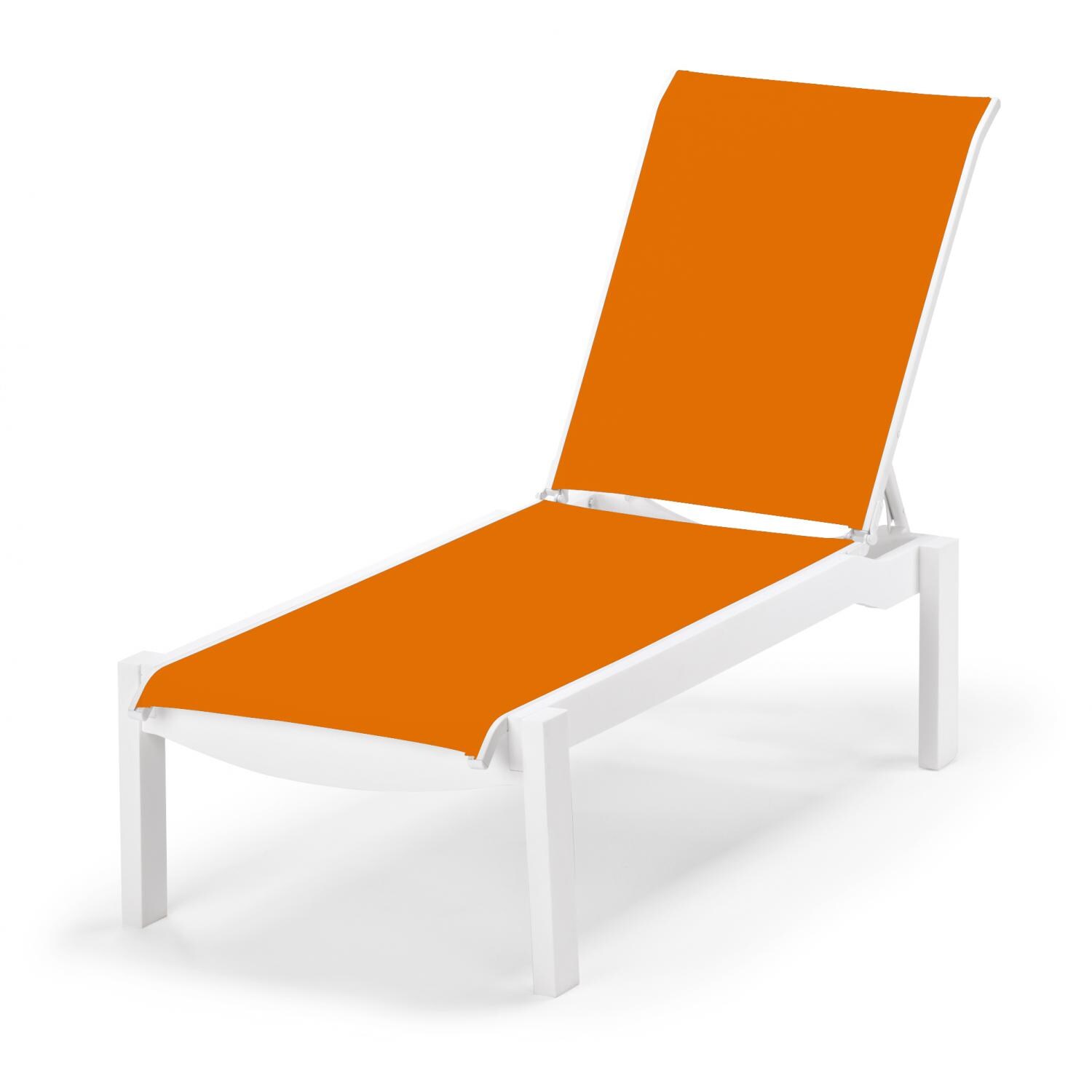 Leeward MGP Chaise Lounge in Textured Snow/Tangerine by Telescope Casual