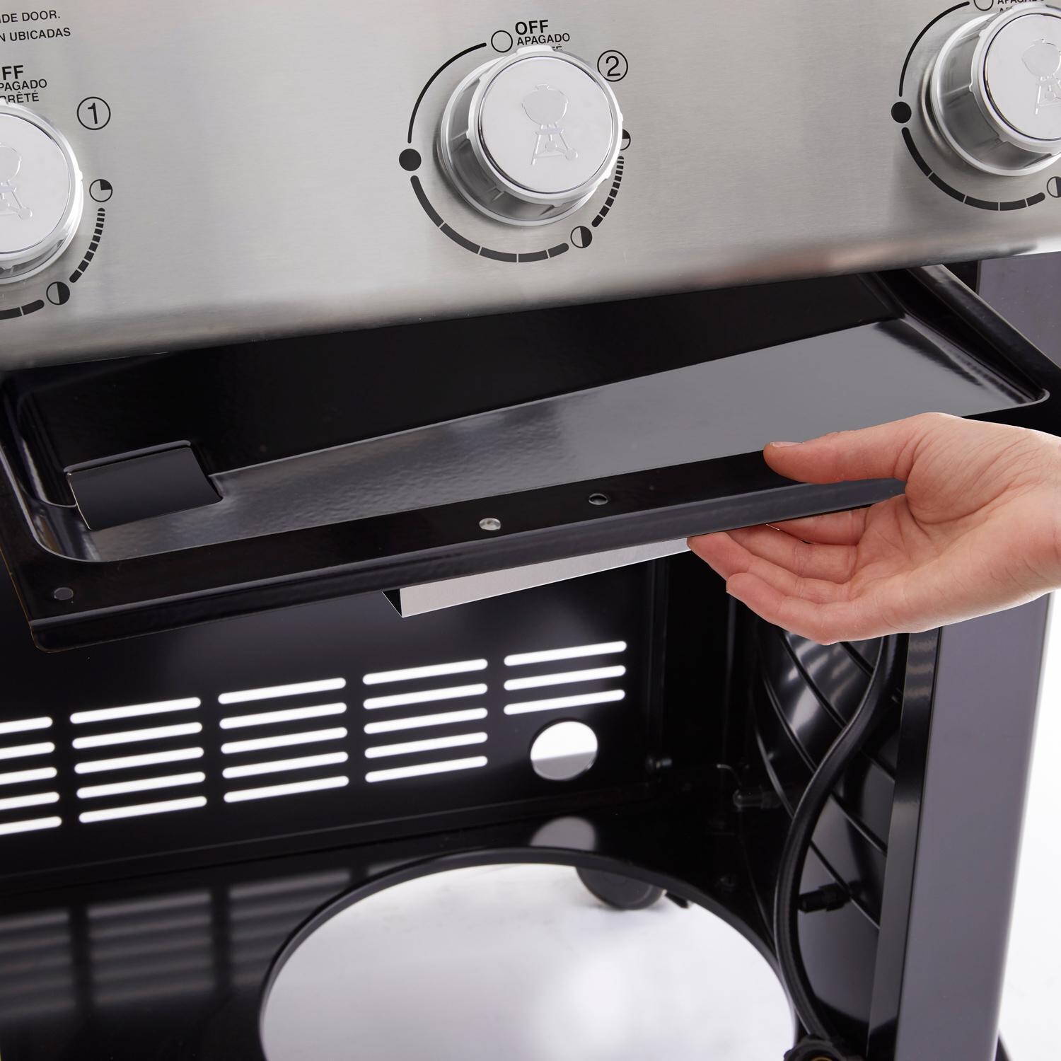 Weber Spirit 46502401 SX-315 Freestanding Propane Gas Smart Grill - Stainless Steel - Drip Tray - Detail thumbnail