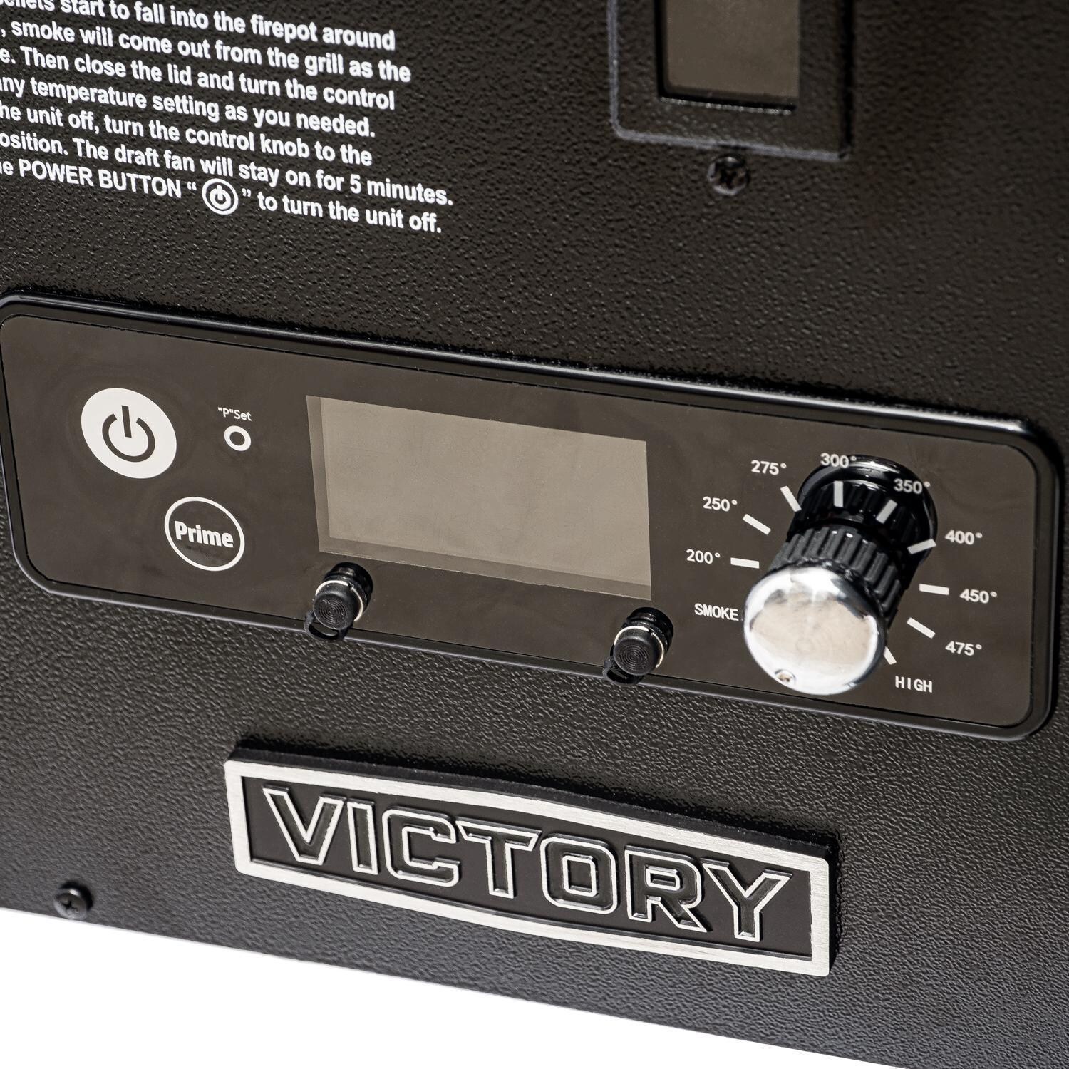 Victory BBQ-PG + BBQ-PG-CVR + BBQ-PLT20-HK + BBQ-PLT20-MQ + BBQ-PLT20-AP 35-Inch Wood Pellet Grill, Cover, & 20 Lb. Hardwood Pellets Ultimate Starter Pack - PID Controller With Probe Ports - White Background thumbnail