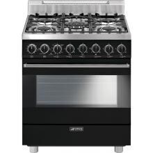 Smeg Classic 30-Inch 5-Burner Natural Gas Range - Black - C30GGNU image