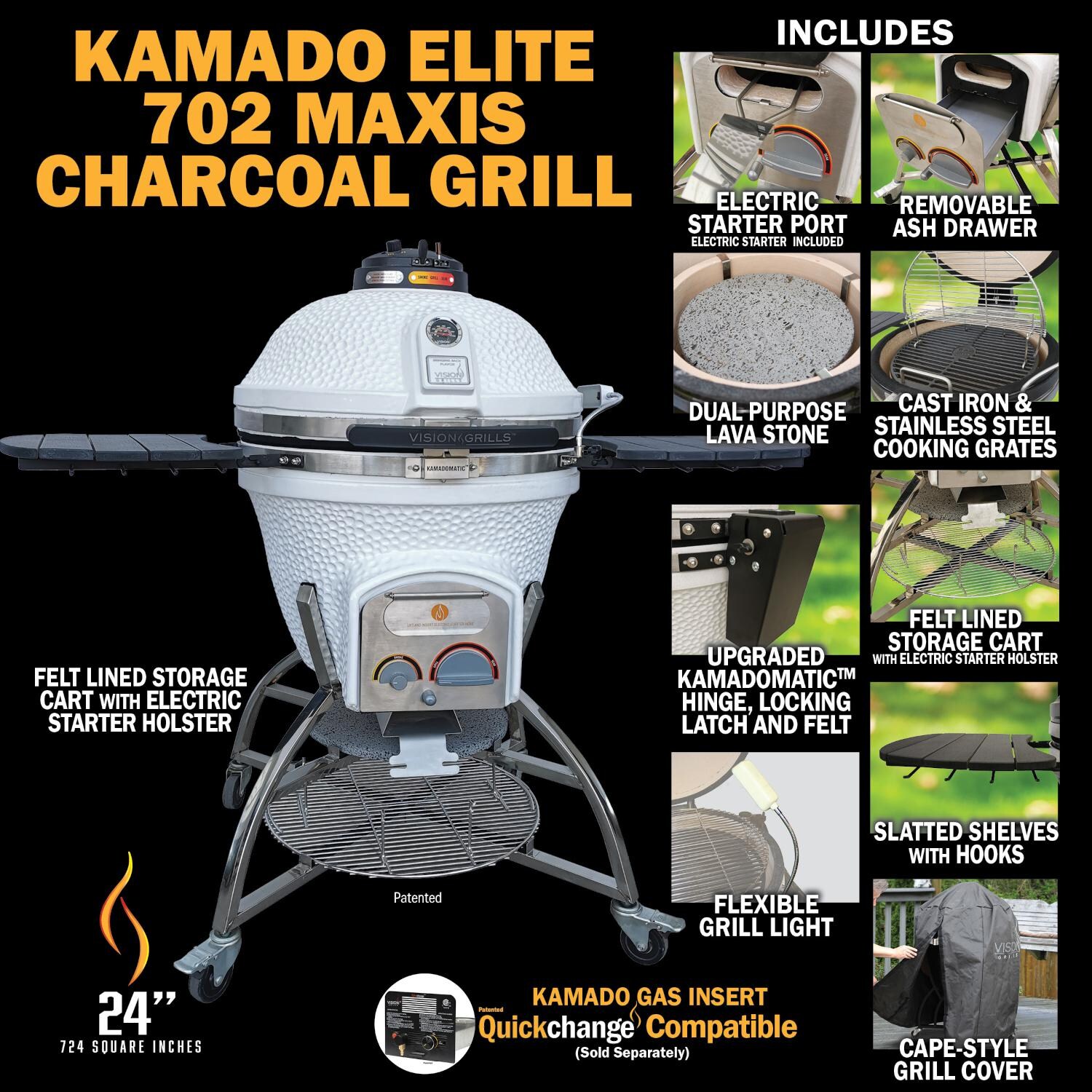 Vision XD-702WC Elite Series Kamado Grill - Details thumbnail