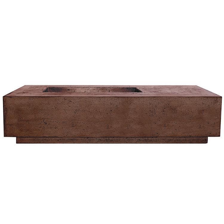 Tavola 5 80-in Rectangular GFRC Propane Fire Pit Table in Cafe by Prism Hardscapes
