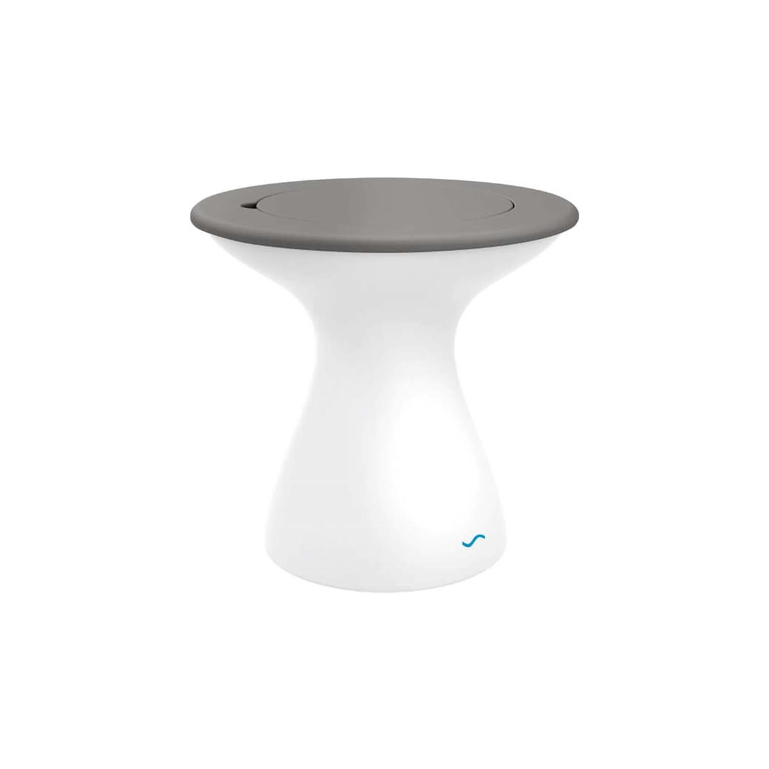 Ledge Lounger Autograph Tall Ice Bin Side Table - White W/Grey Lid - White Background thumbnail