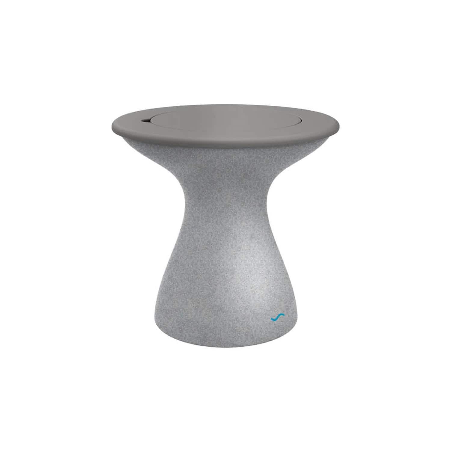 Autograph 21 Inch Round Polyresin End Table w/ Ice Bucket in Granite Gray by Ledge Lounger
