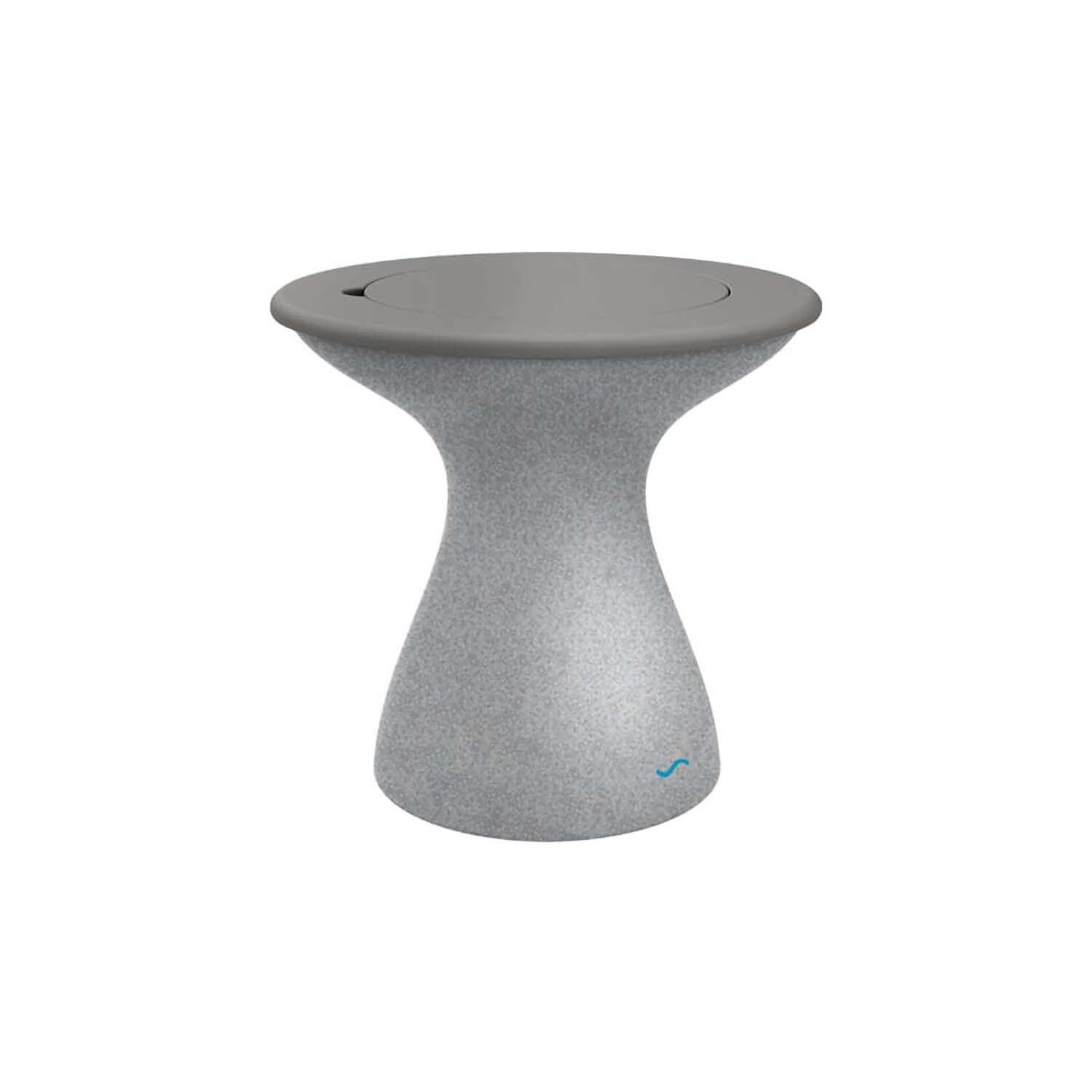 Ledge Lounger Autograph Tall Ice Bin Side Table - Granite Grey W/Grey Lid - White Background thumbnail
