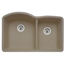 Blanco Diamond 32 X 20 Silgranit II 1-3/4 Double Bowl Undermount Sink - Truffle - 441284 image