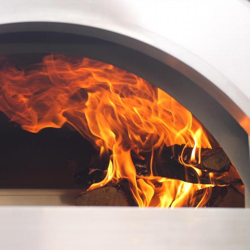 Forno Venetzia Torino 500 62-Inch Outdoor Wood-Fired Pizza Oven - Rolling Wood Fire - Detail thumbnail