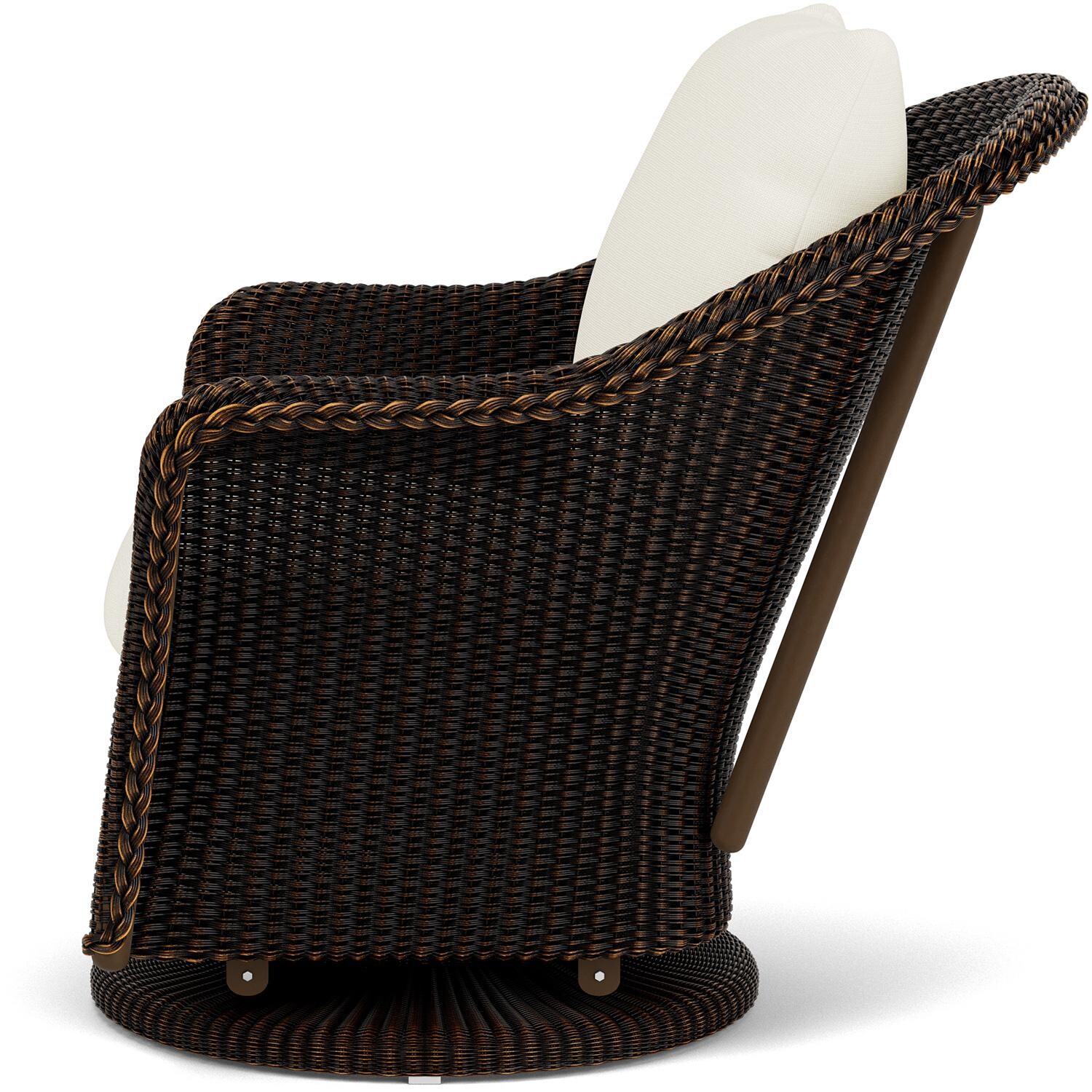 Lloyd Flanders Weekend Retreat Swivel Glider Lounge Chair in Mink Finish W/ Sailcloth Salt Fabric - Side thumbnail