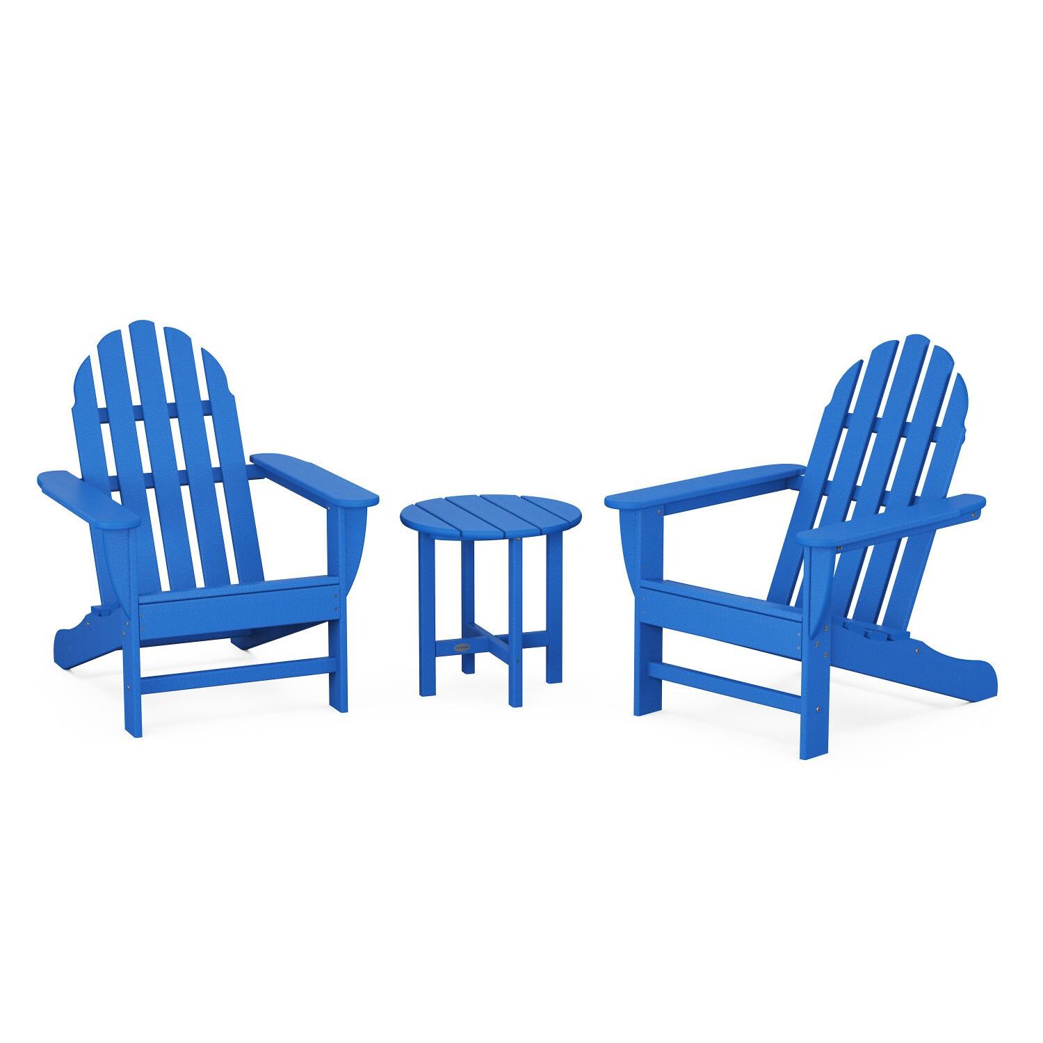 POLYWOOD PWS417-1-PB Classic Adirondack 3-Piece Set - Full Set thumbnail