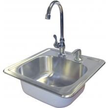 Cal Flame15 X 15 Outdoor Rated Stainless Steel Sink W/ Cold Water Faucet & Soap Dispenser - BBQ11963 image