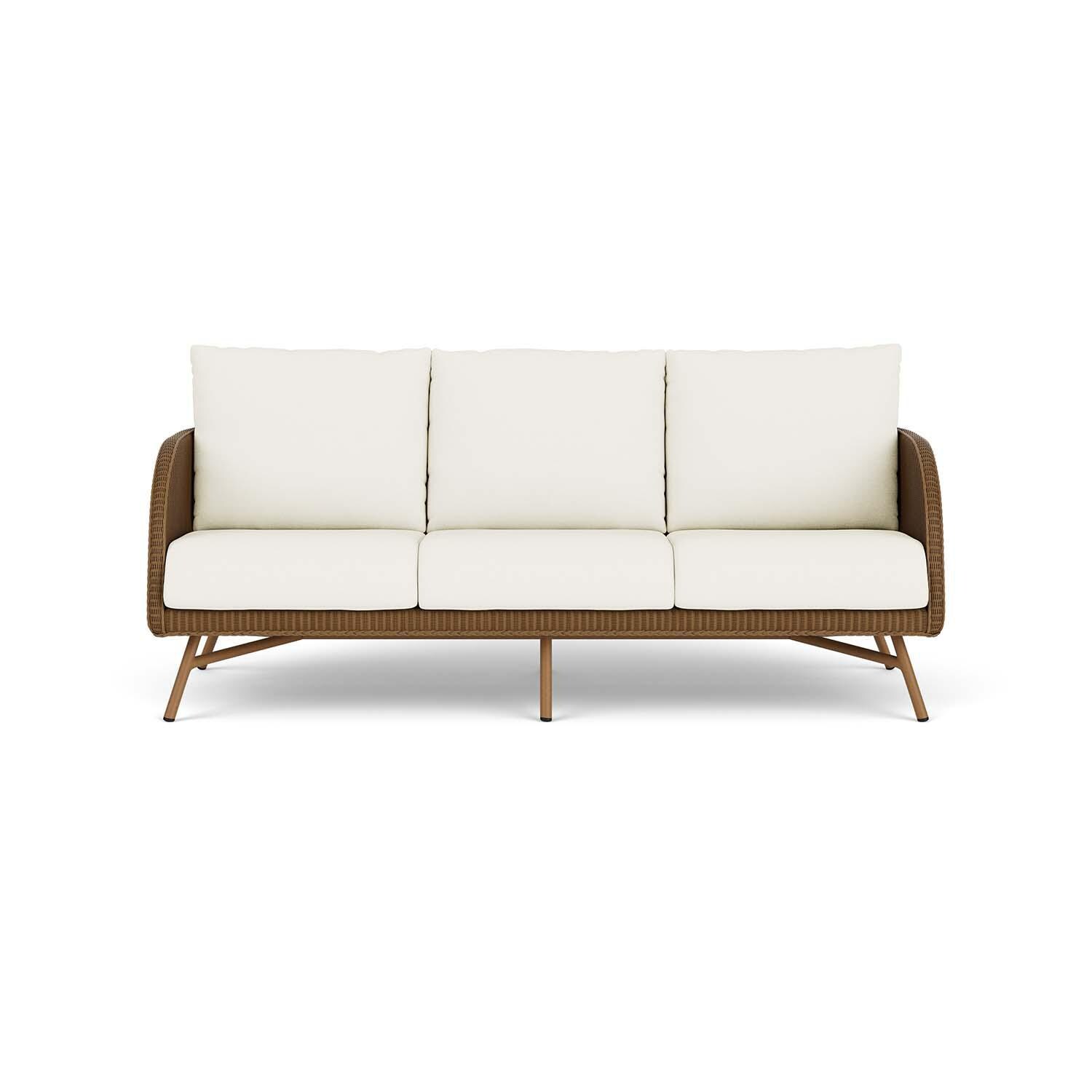 Essence 3 Person Wicker Sofa in Hickory/Sailcloth Salt By Lloyd Flanders