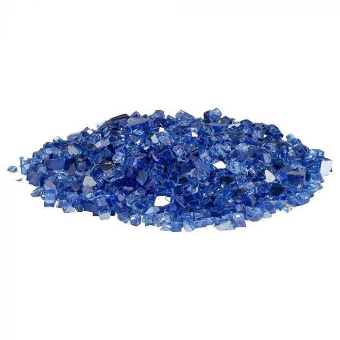 BBQGuys Signature AFF-COBLRF-10-J 1/4-in Cobalt Blue Reflective Fire Glass - Glass Pile - White Background thumbnail