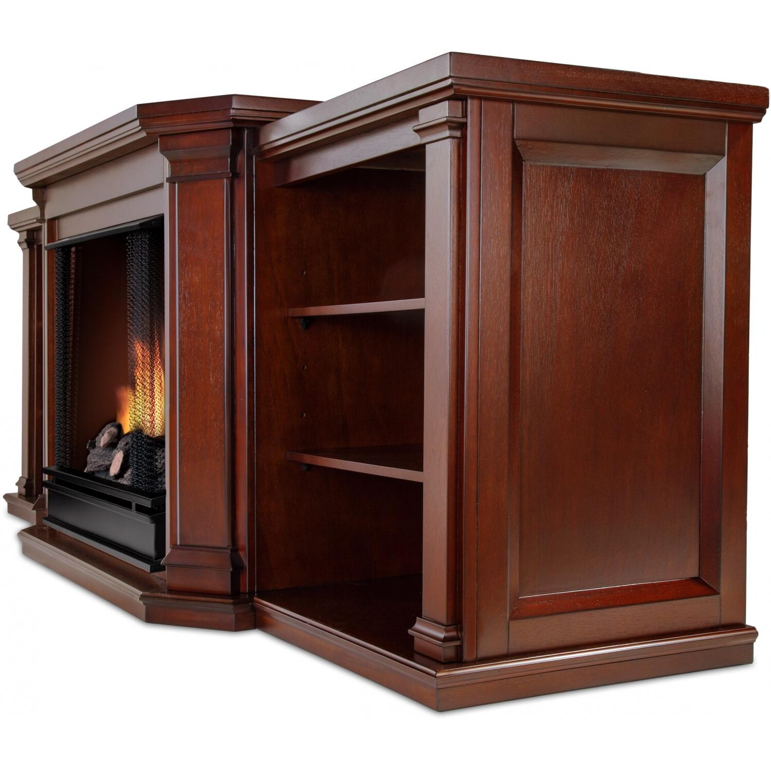 Real Flame Valmont 75Inch Gel Fireplace Entertainment Center Dark