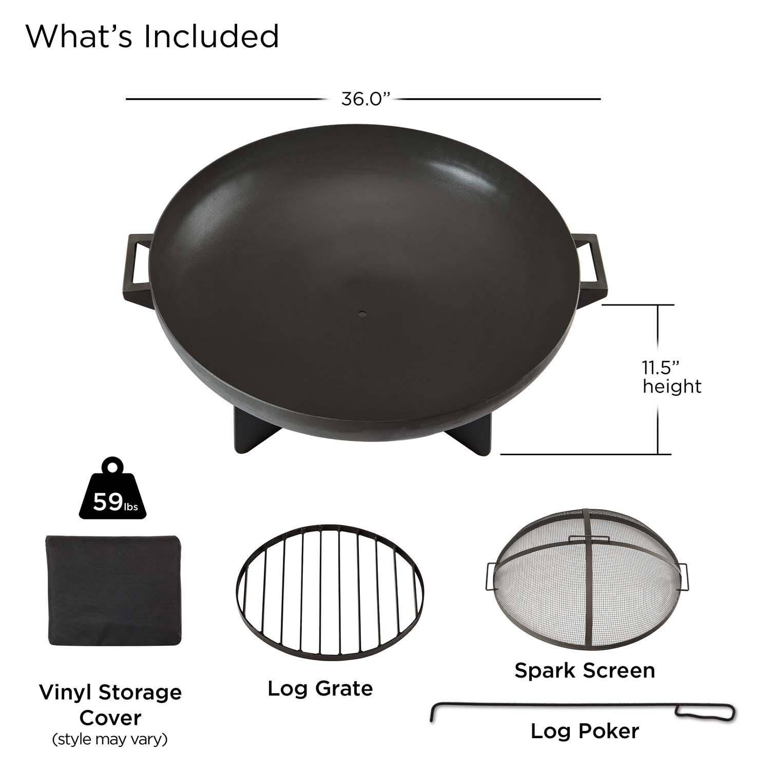 Restview 36 Inch Round Steel Wood Burning Fire Bowl in Gray by Lakeview Outdoor Designs - Included thumbnail