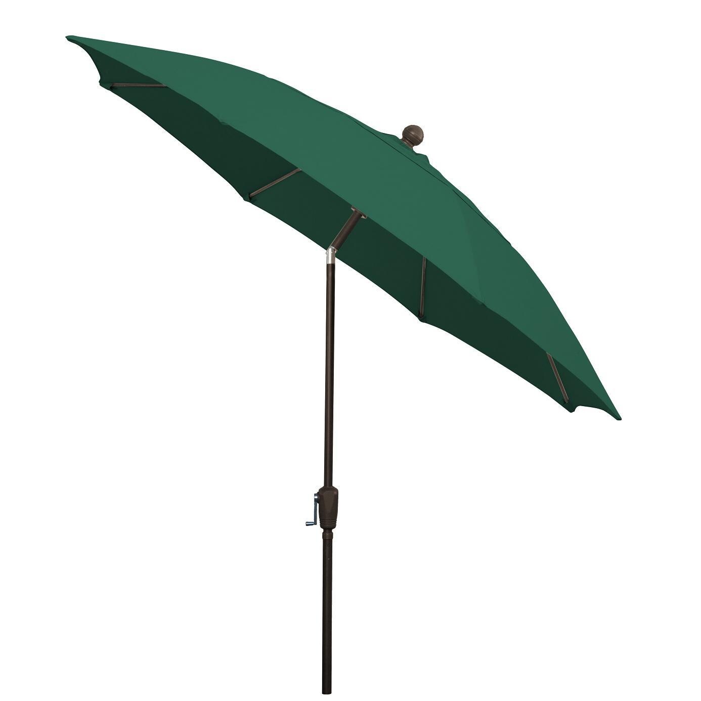 FiberBuilt 9 Ft Aluminum Market Patio Umbrella W/ Crank Lift & Tilt - Forest Green thumbnail
