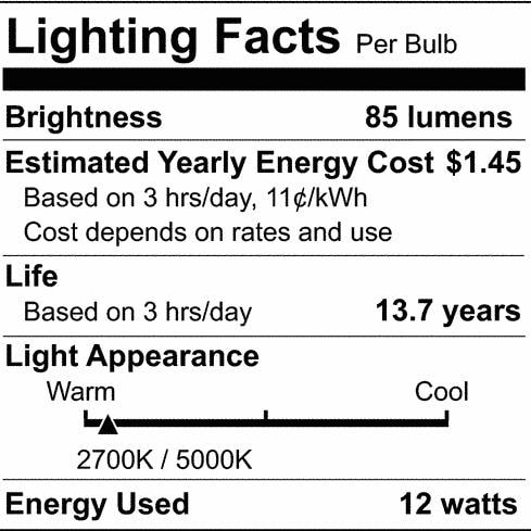 Satco S11290 Smart LED 24 Foot 12 Bulb String Lights - Lighting Facts thumbnail