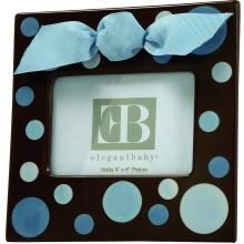 Elegant Baby 4x6 Ceramic Picture Frame - Blue Dot image