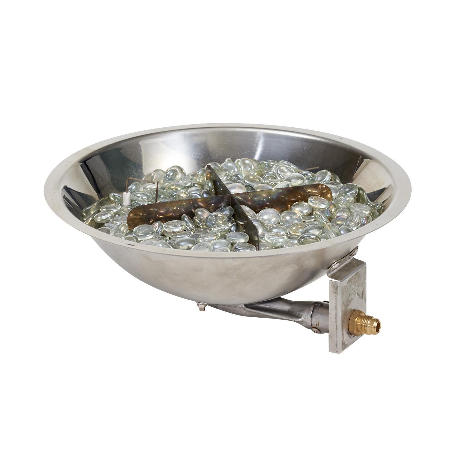 The Outdoor GreatRoom Company 12-Inch Round Gas Crystal Fire Burner - Stainless Steel thumbnail