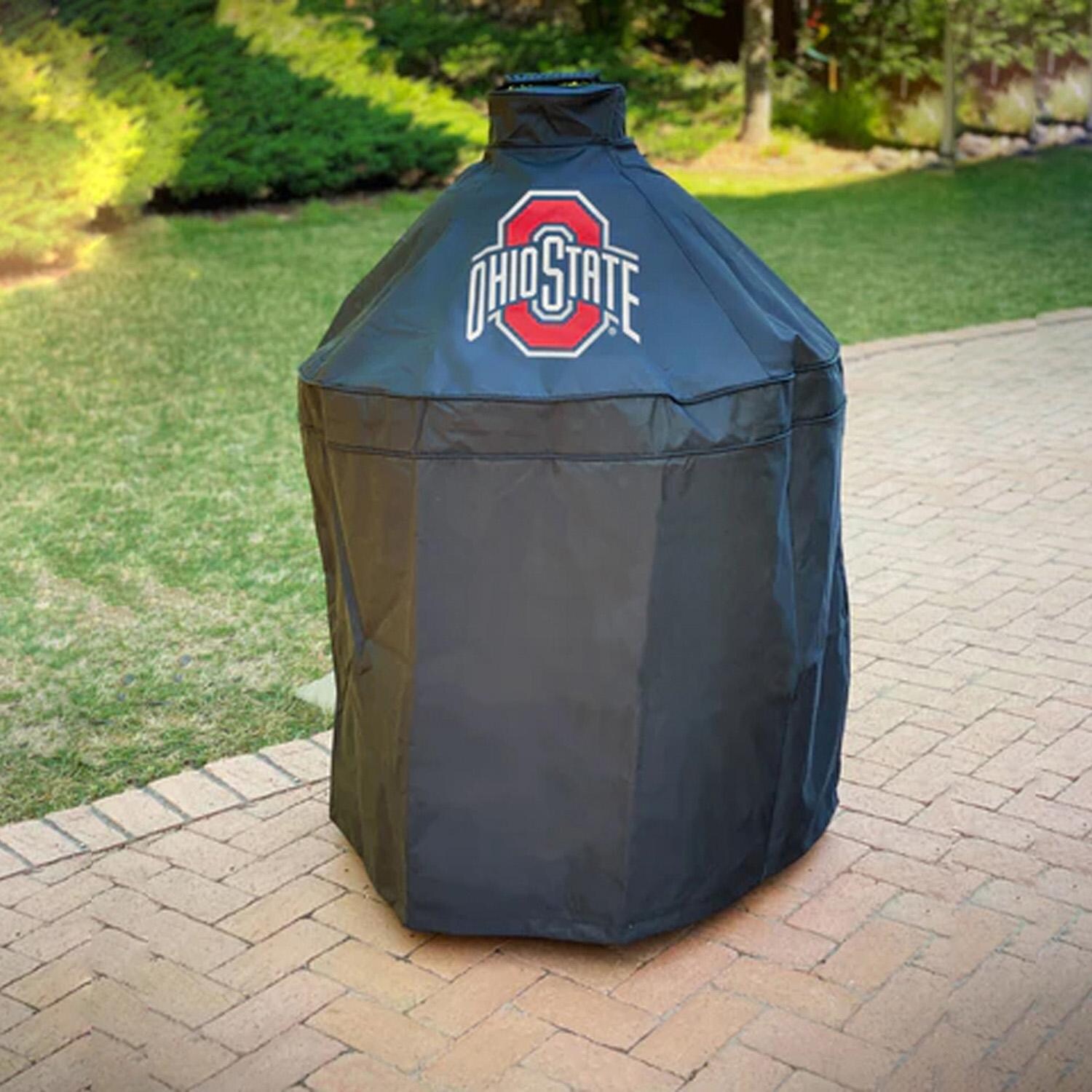 Holland Bar Stool Co B08CF3R1B5 Ohio State Universal Kamado Grill Cover - Lifestyle thumbnail