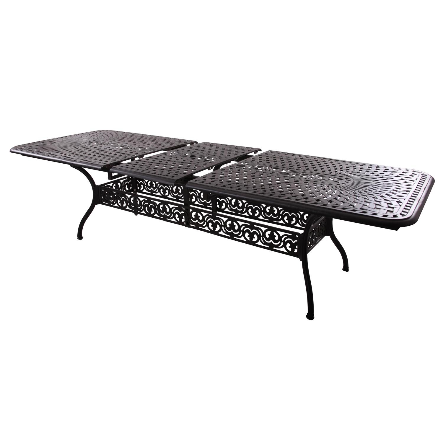 Darlee DL2052-11PC-60LE Santa Monica 11 Piece Cast Aluminum Patio Dining Set W/ 92 X 42 Inch Rectangular Extension Table & Sesame Cushions - Dining Table W/ Extension thumbnail