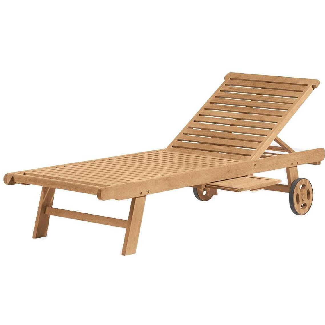 Classic Natural Shorea Patio Chaise Lounge By Oxford Garden