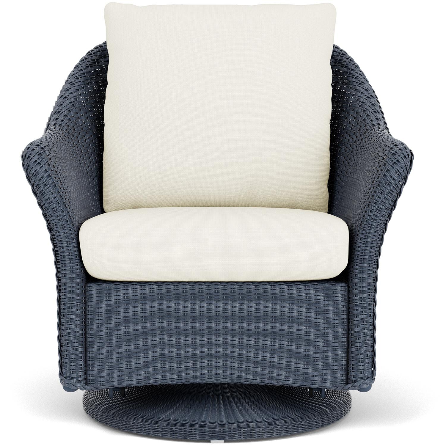 Lloyd Flanders Weekend Retreat Swivel Glider Lounge Chair in Denim Blue Finish W/ Sailcloth Salt Fabric thumbnail