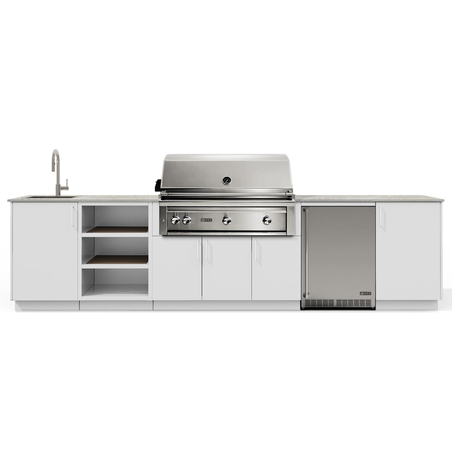 Urban Bonfire B-Eclipse-42-Lynx-Keon-Chantilly Eclipse 42 Outdoor Kitchen w/ Lynx Propane Grill, Sink, Refrigerator, Keon Countertop & Chantilly Finish thumbnail