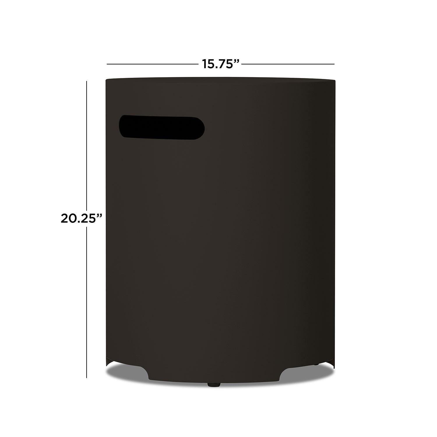20-in Round Metal Propane Tank Cover in Dark Bronze by Lakeview Outdoor Designs - Dimensional thumbnail