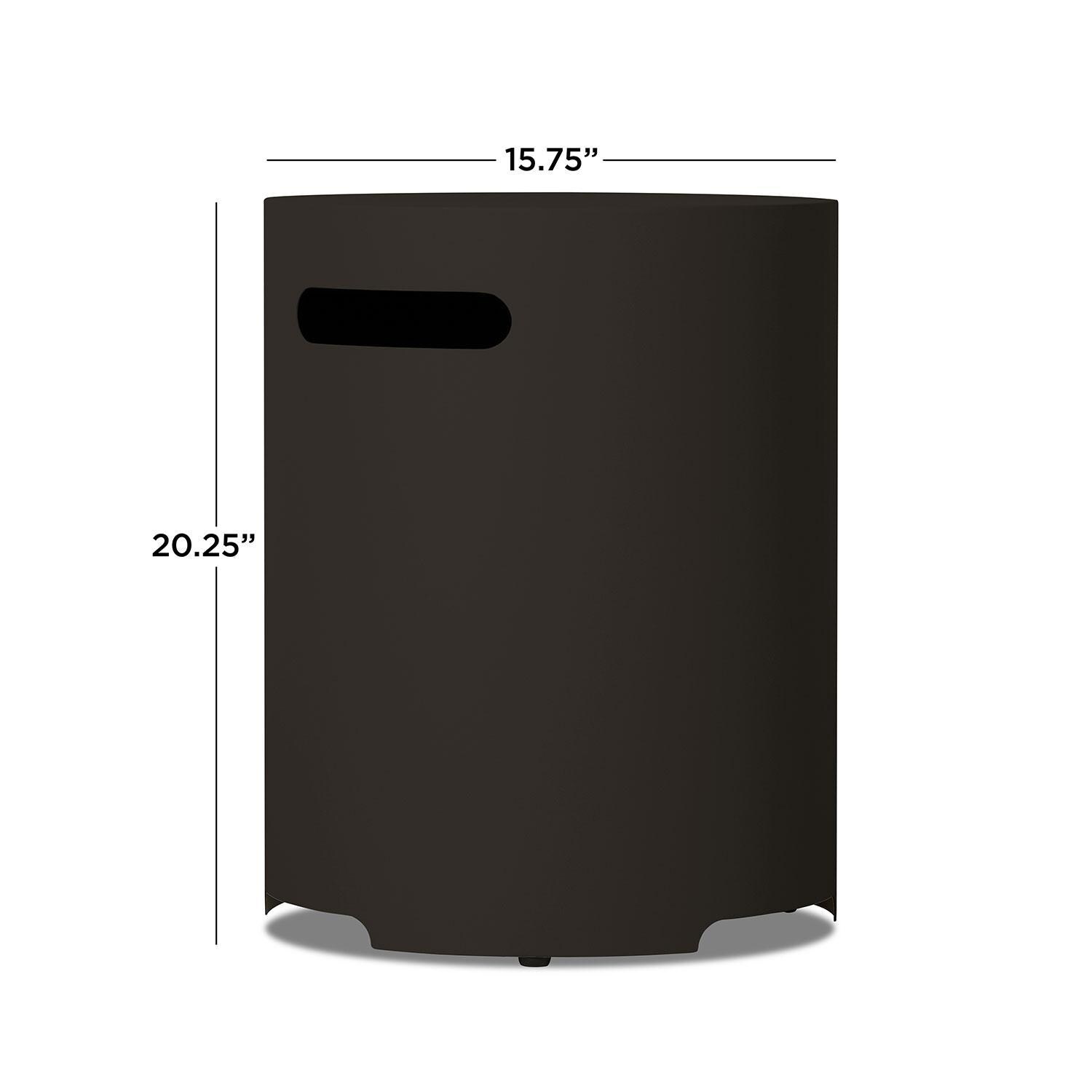 20-in Round Metal Propane Tank Cover in Dark Bronze by Lakeview Outdoor Designs - Dimensional thumbnail