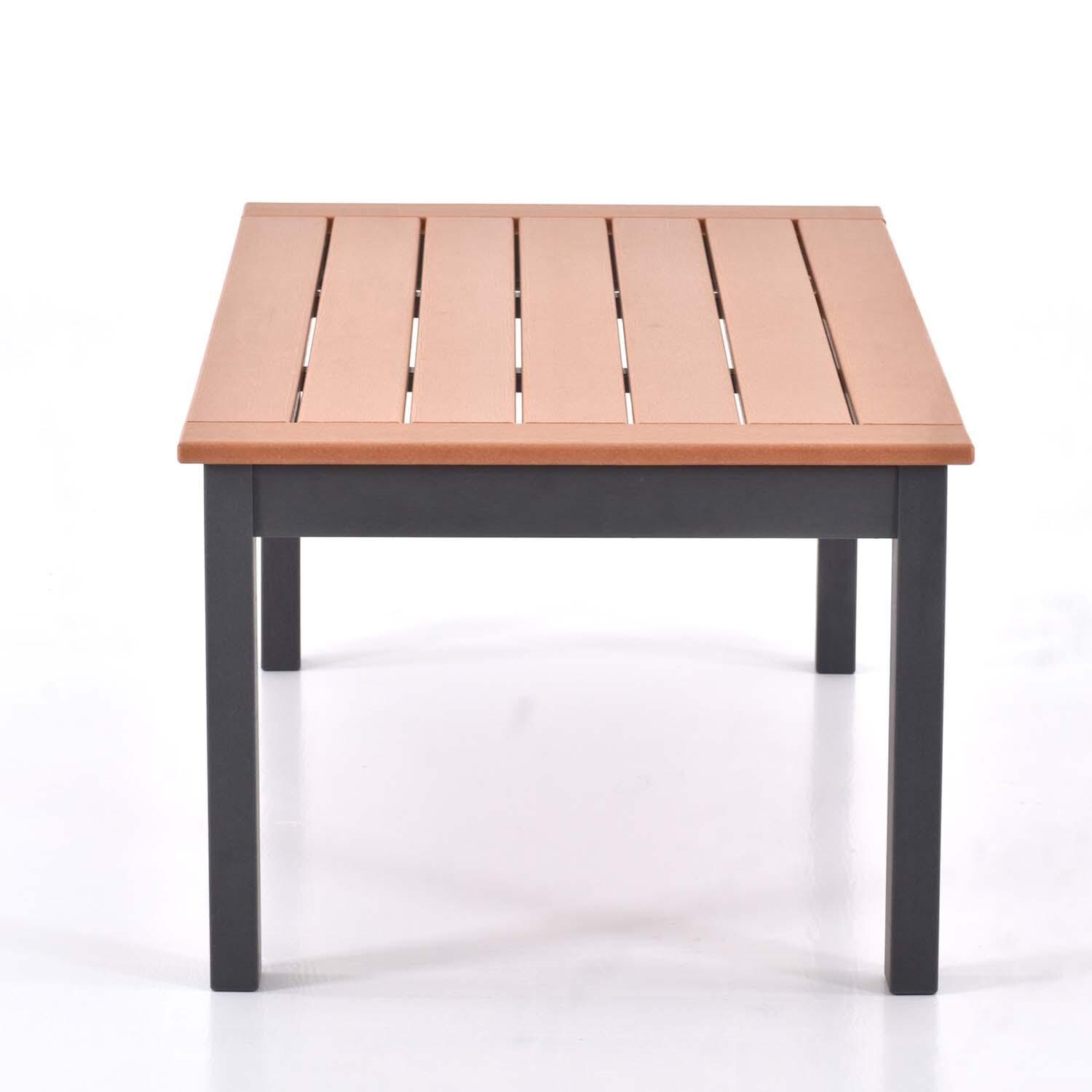 Sabine Landing 5 Pc Set Polyresin Seating Set By Lakeview Outdoor Designs - Coffee Table Side View - White Background thumbnail