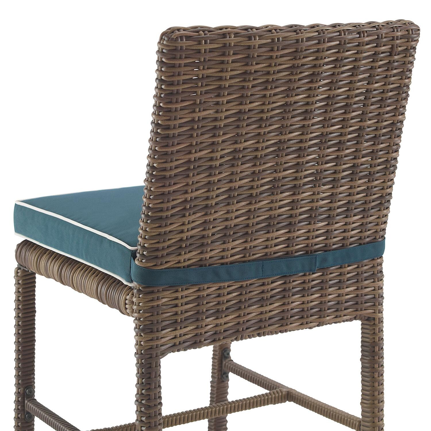 Ultimate Patio UP-92653WB-NV 7Pc Wicker Outdoor Dining Set in Navy - Dining Chair Rear - Detail thumbnail