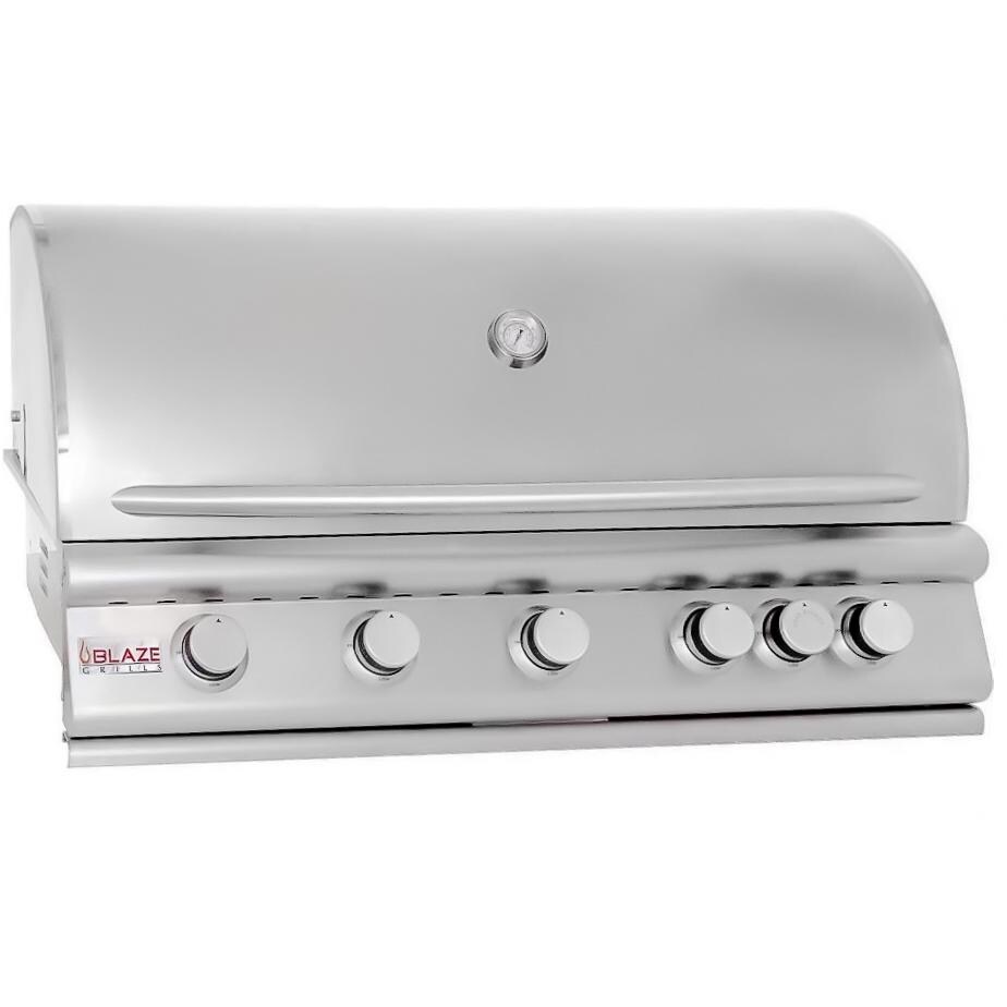 Blaze 40-Inch 5-Burner Built-In Natural Gas Grill With Rear Infrared Burner - BLZ-5-NG