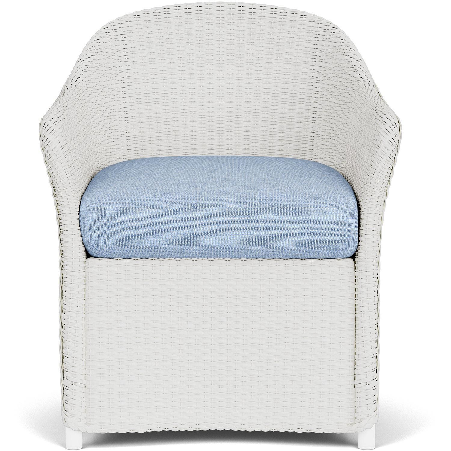 Lloyd Flanders Weekend Retreat Dining Armchair in Matte White Finish W/ Demo Skyway Fabric thumbnail