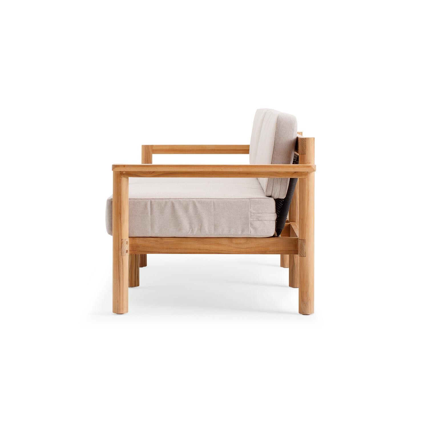 Neighbor HVN-LOVE-AS-2 Loveseat W/ Teak Arms - Side View thumbnail