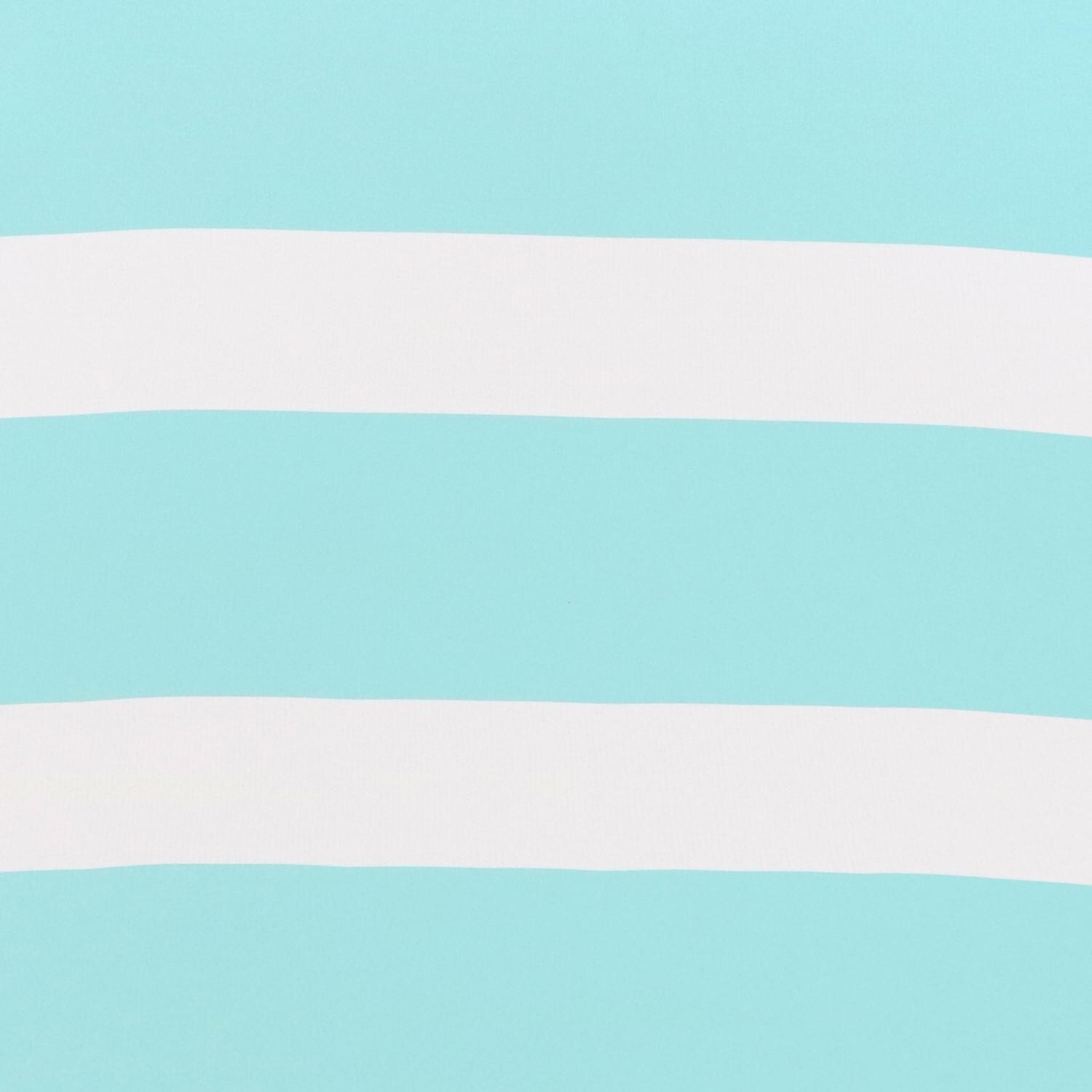 Ultimate Patio 9 Ft. Solar Lighted Octagonal Patio Umbrella W/ Crank Lift - Teal Stripe Pattern thumbnail