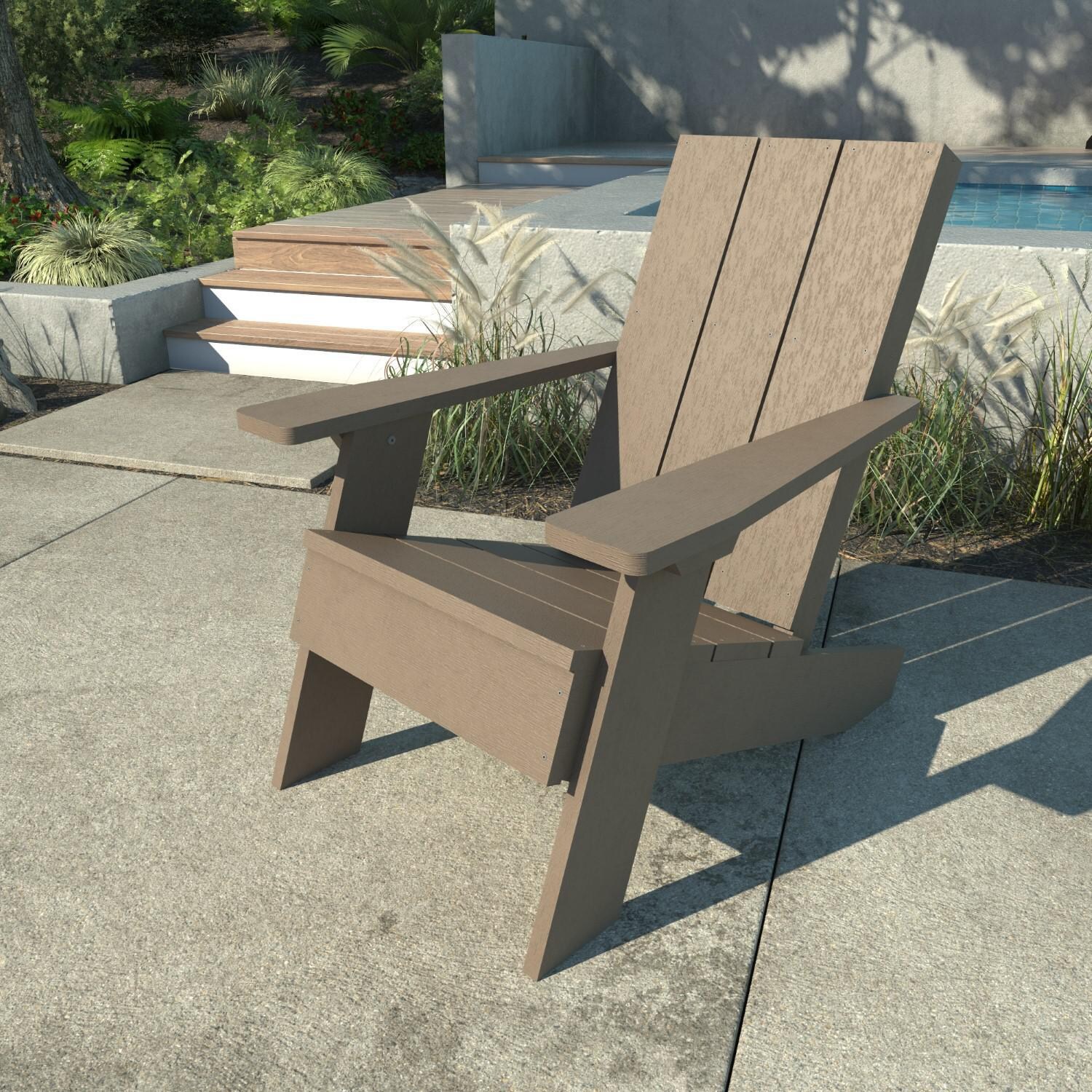 Lakeview Classical Cove Modern Adirondack Chair - Woodland Brown thumbnail