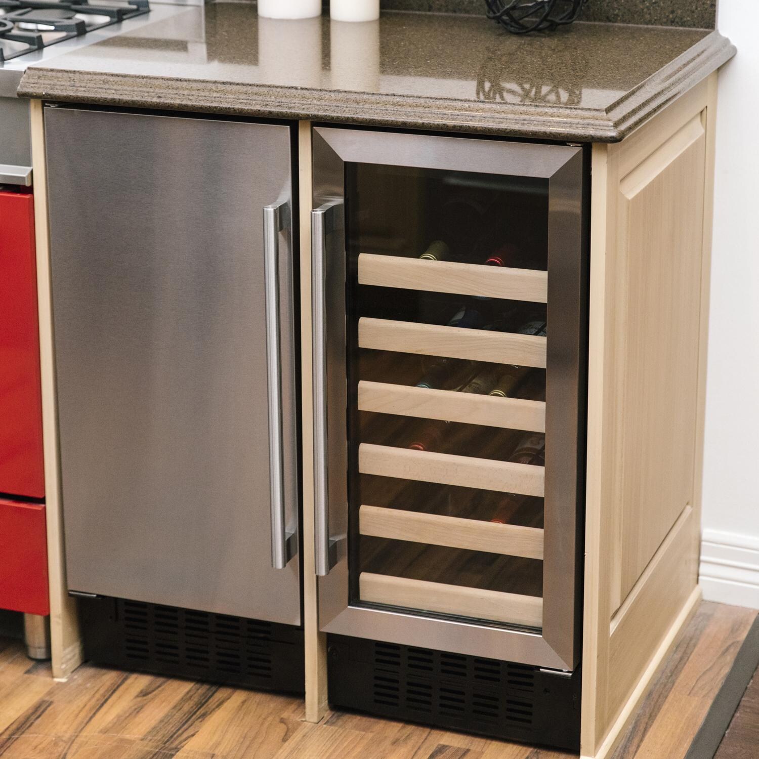 Azure 15-Inch 30 Bottle Wine Cooler - Stainless Steel - Lifestyle View thumbnail