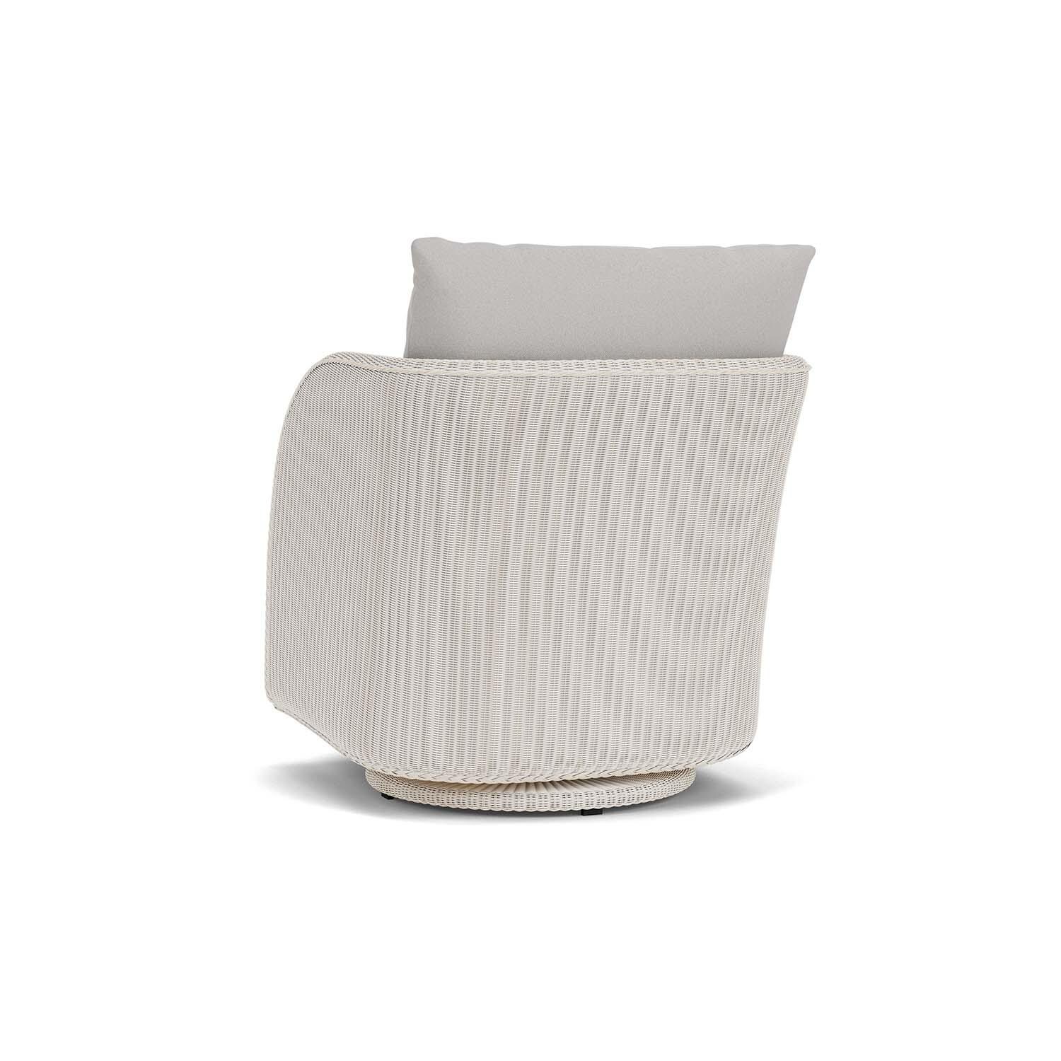 Lloyd Flanders Essence Swivel Glider Lounge Chair W/Tundra Dove Fabric - Antique White Finish - Back Left thumbnail