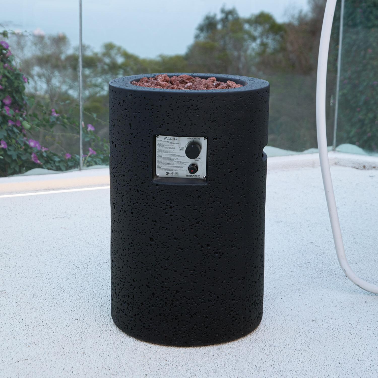 Elementi OFG602-LP Modeno Lava Tube 18-Inch Propane Fire Pit Enclosure - On Balcony thumbnail