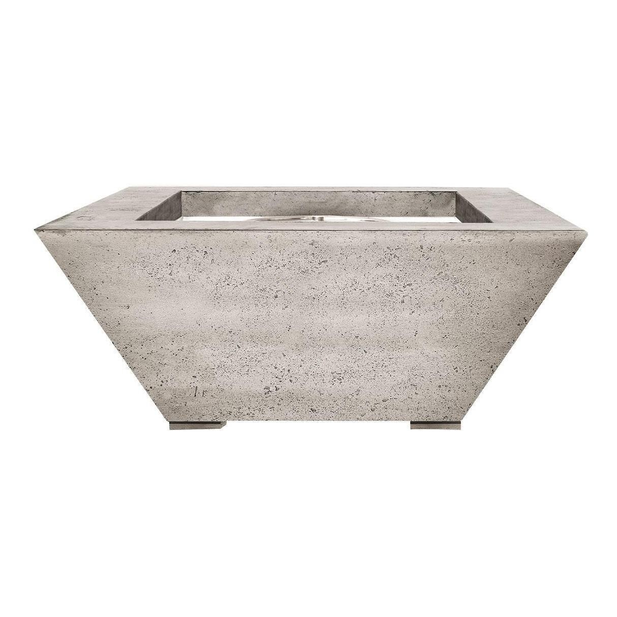 Lombard 30-in Square Glass Fiber Reinforced Concrete Propane Fire Bowl in Natural Concrete by Prism Hardscapes - White Background thumbnail