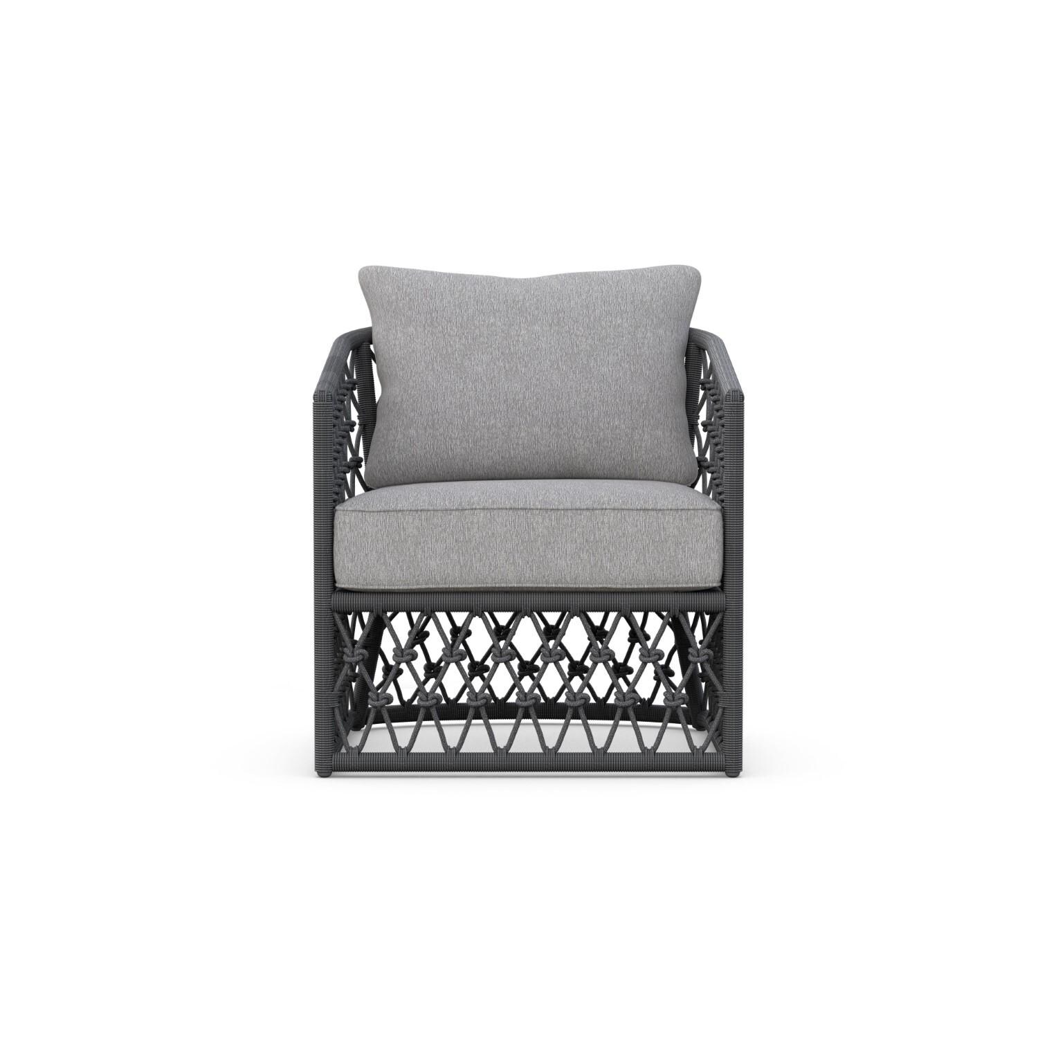 Azzurro Living AME-R07S1-CU Amelia Woven Rope Club Chair in Ash/Fog - Front - White Background thumbnail