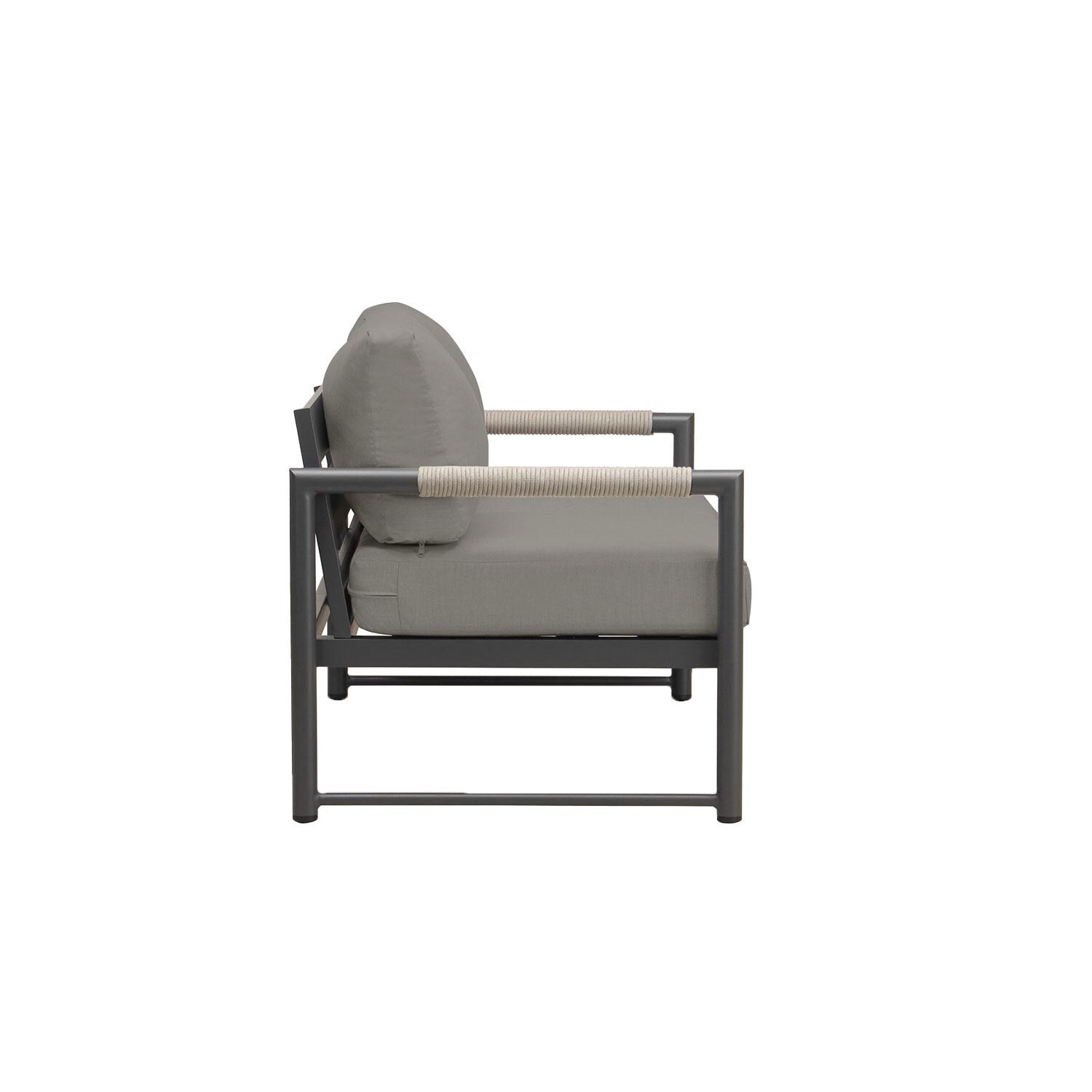 Lakeview AVEBAY-SL-PG-LS-CC Avenue Bay Slate/Pebble Gray Loveseat - Canvas Charcoal - Side View - White Background thumbnail